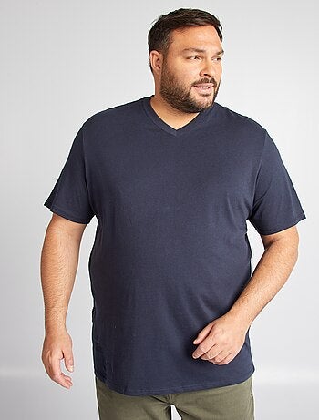 Camiseta de algodón con cuello en V para hombre