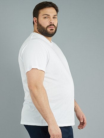 Camiseta de algodón con cuello en V para hombre