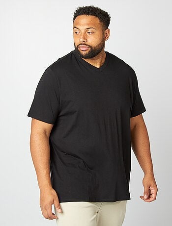 Camiseta de algodón con cuello en V para hombre
