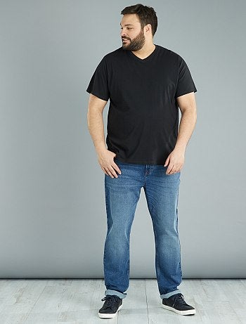 Camiseta de algodón con cuello en V para hombre
