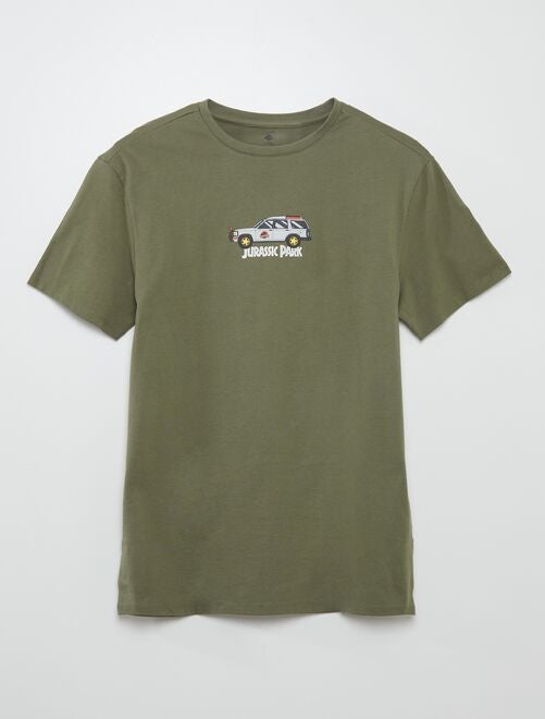Camiseta de algodón con cuello 'Jurassic Park' - Kiabi