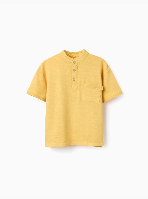 Camiseta de algodón con cuello mao y bolsillo - Kiabi