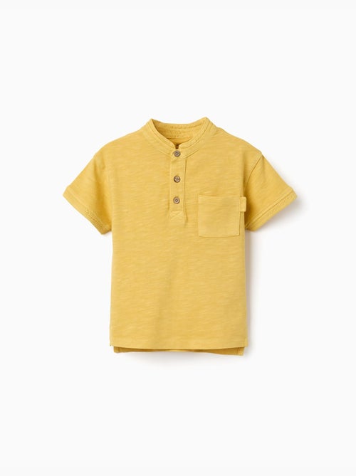Camiseta de algodón con cuello mao y bolsillo - Kiabi