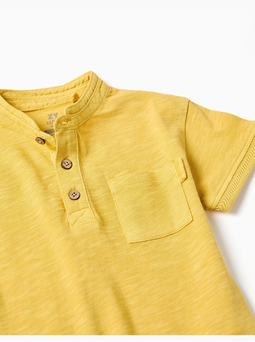 Camiseta de algodón con cuello mao y bolsillo - Kiabi
