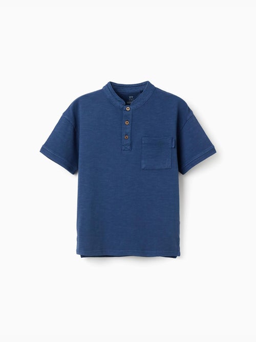 Camiseta de algodón con cuello mao y bolsillo - Kiabi