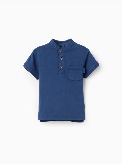 Camiseta de algodón con cuello mao y bolsillo - Kiabi