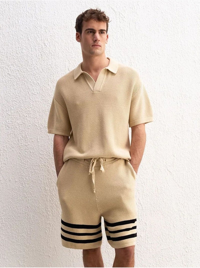 Camiseta de algodón con cuello polo para hombre giesto Beige arcilla - Kiabi
