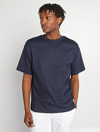 Camiseta de algodón con cuello redondo