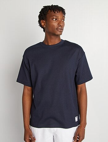 Camiseta de algodón con cuello redondo