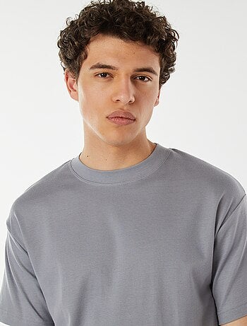Camiseta de algodón con cuello redondo
