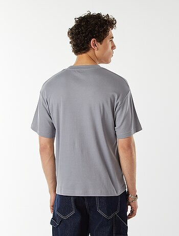 Camiseta de algodón con cuello redondo