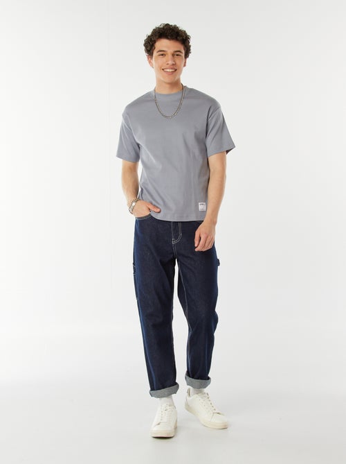 Camiseta de algodón con cuello redondo - Kiabi