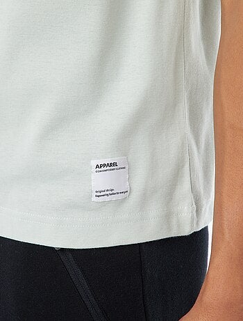 Camiseta de algodón con cuello redondo