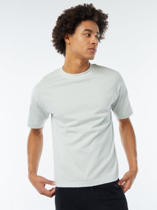Camiseta de algodón con cuello redondo