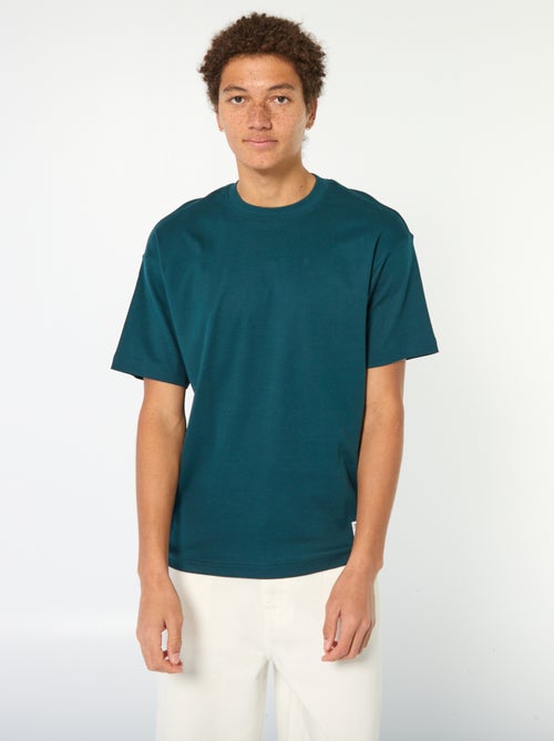 Camiseta de algodón con cuello redondo - Kiabi