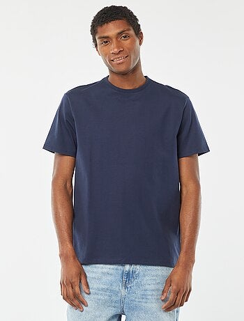 Camiseta de algodón con cuello redondo