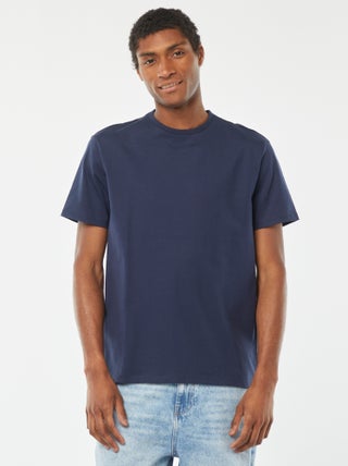 Camiseta de algodón con cuello redondo