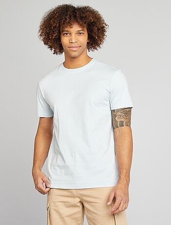 Camiseta de algodón con cuello redondo