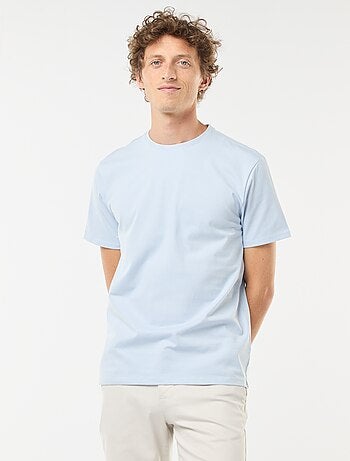 Camiseta de algodón con cuello redondo