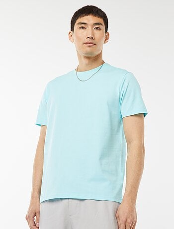 Camiseta de algodón con cuello redondo