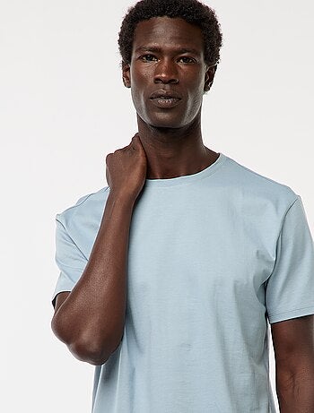 Camiseta de algodón con cuello redondo