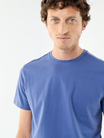 Camiseta de algodón con cuello redondo