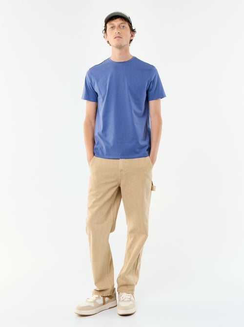Camiseta de algodón con cuello redondo - Kiabi Camiseta de algodón con cuello redondo - Kiabi