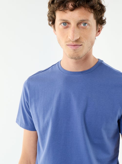 Camiseta de algodón con cuello redondo - Kiabi Camiseta de algodón con cuello redondo - Kiabi