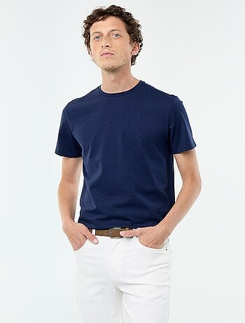 Camiseta de algodón con cuello redondo