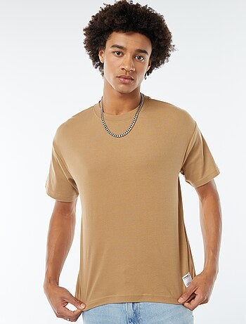 Camiseta de algodón con cuello redondo