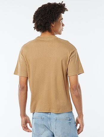 Camiseta de algodón con cuello redondo