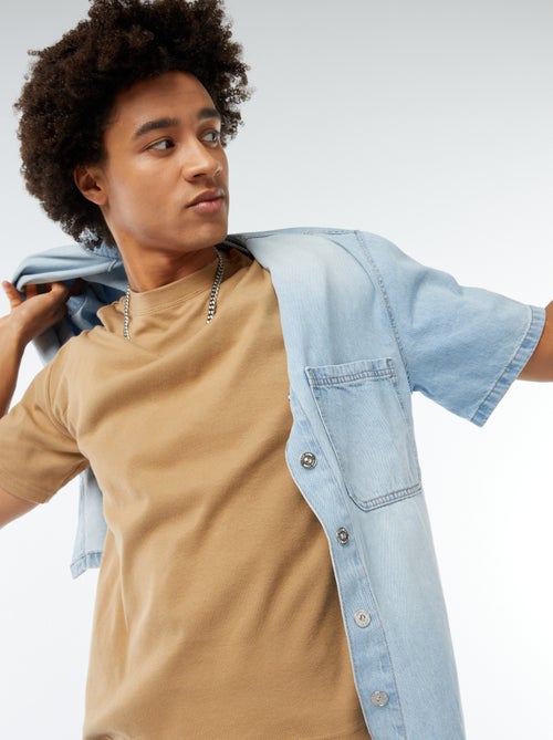 Camiseta de algodón con cuello redondo - Kiabi