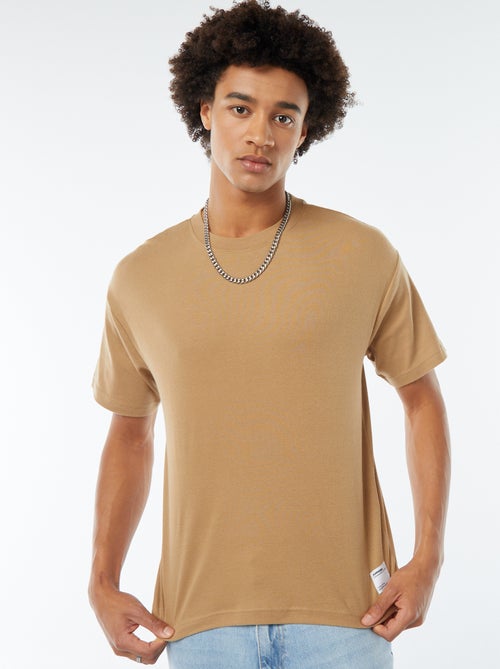 Camiseta de algodón con cuello redondo - Kiabi