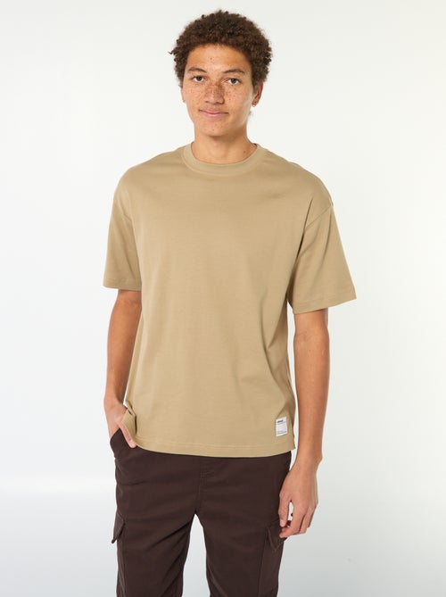 Camiseta de algodón con cuello redondo - Kiabi