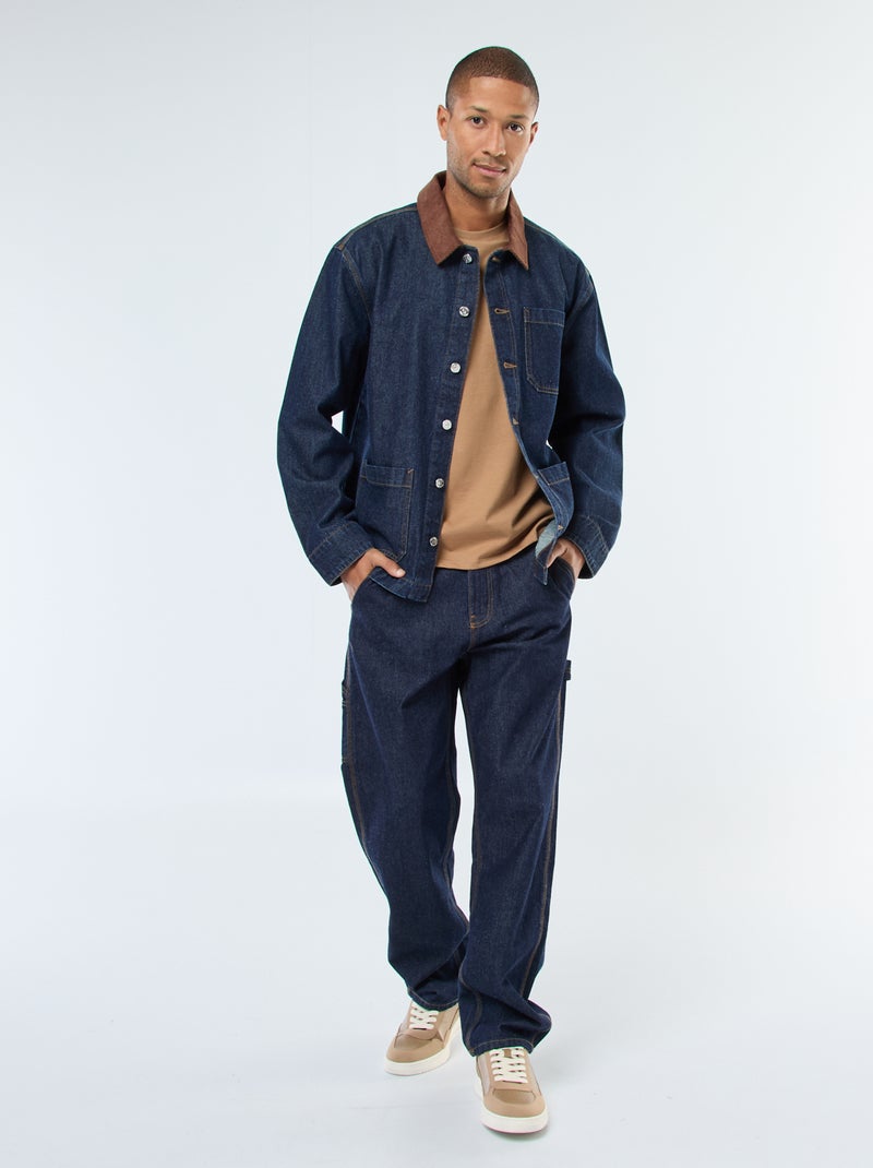 Camiseta de algodón con cuello redondo Beige - Kiabi