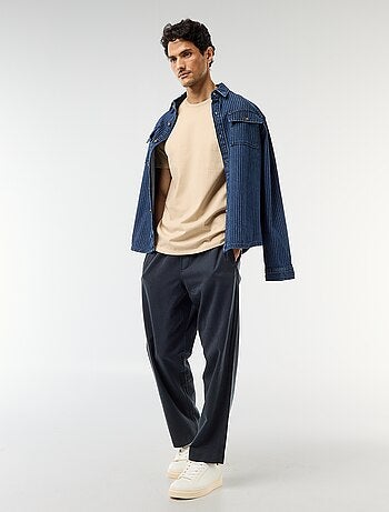 Camiseta de algodón con cuello redondo