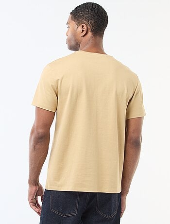 Camiseta de algodón con cuello redondo