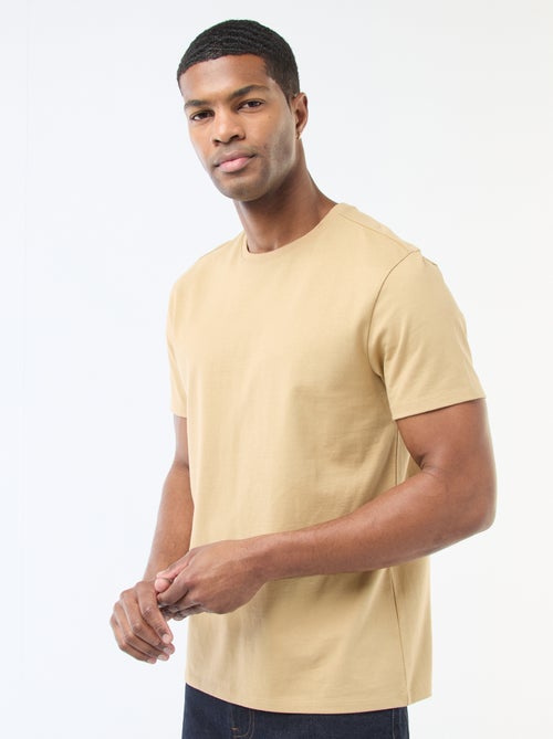 Camiseta de algodón con cuello redondo - Kiabi Camiseta de algodón con cuello redondo - Kiabi