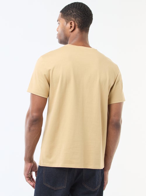 Camiseta de algodón con cuello redondo - Kiabi Camiseta de algodón con cuello redondo - Kiabi