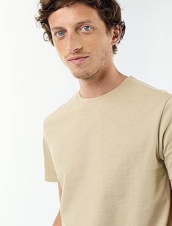 Camiseta de algodón con cuello redondo