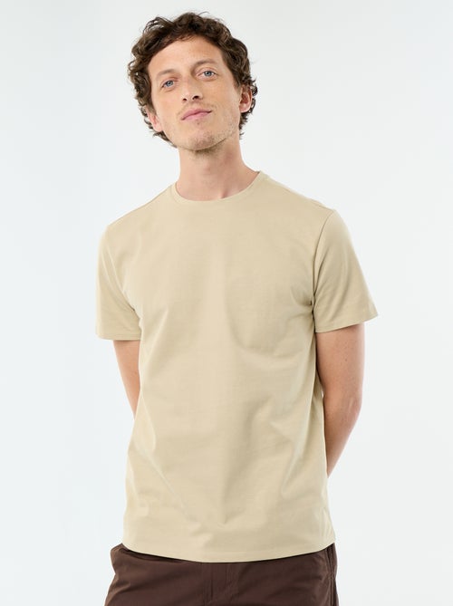 Camiseta de algodón con cuello redondo - Kiabi