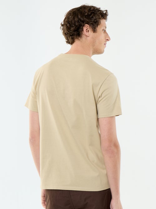 Camiseta de algodón con cuello redondo - Kiabi