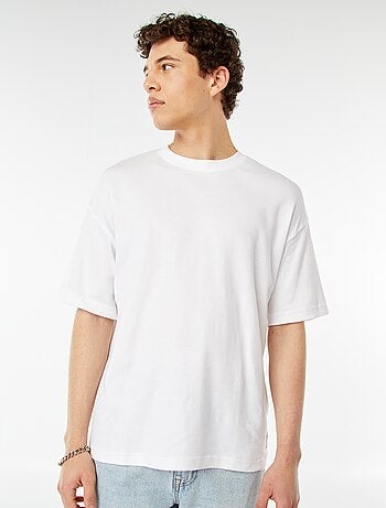 Camiseta de algodón con cuello redondo