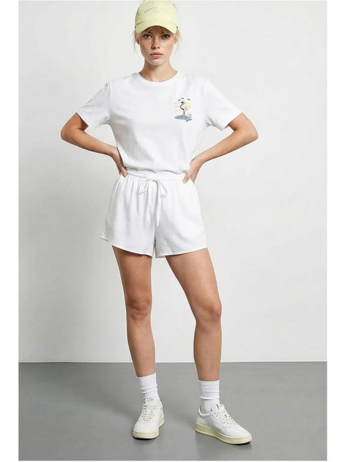 Camiseta de algodón con cuello redondo bordada lucci - Kiabi