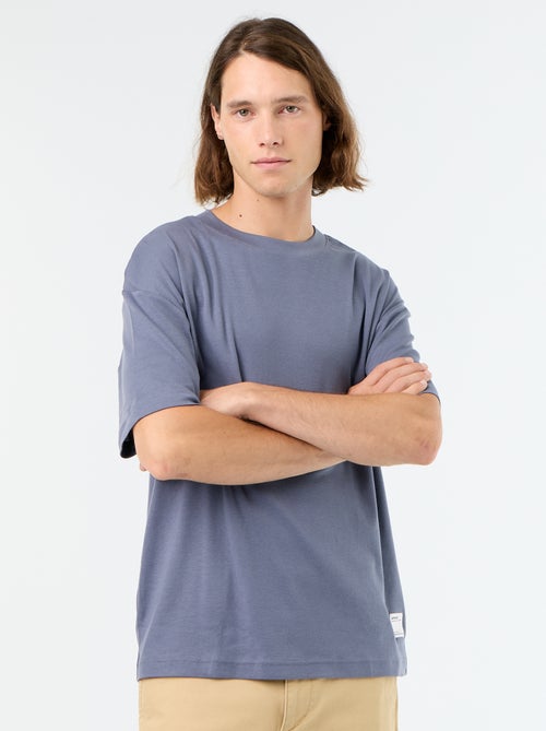 Camiseta de algodón con cuello redondo - Kiabi