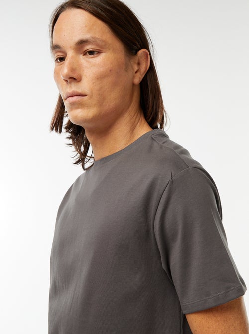 Camiseta de algodón con cuello redondo - Kiabi