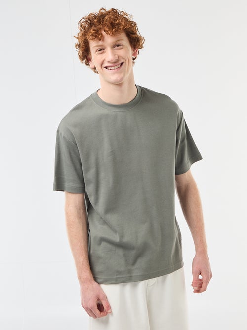 Camiseta de algodón con cuello redondo - Kiabi