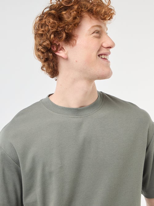 Camiseta de algodón con cuello redondo - Kiabi