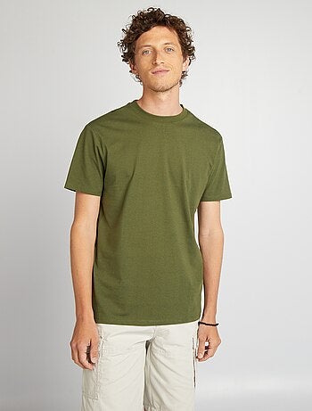 Camiseta de algodón con cuello redondo