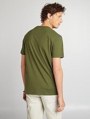 Camiseta de algodón con cuello redondo